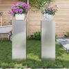 vidaXL Pflanzenständer 2 pcs Silber 24 x 24 x 75 cm Verzinkter Stahl