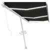 vidaXL Manuelle Markise mit Solar-LED 6 x 3 m Anthrazit 100% Polyester