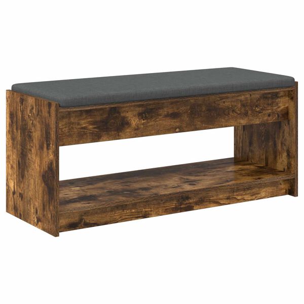 vidaXL Flurbank mit Kissen Ger&auml;ucherte Eiche 103 x 38 x 45 cm