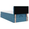 vidaXL Ottoman-Bett mit Matratze & LEDs Dunkelblau 90x200 cm Samt