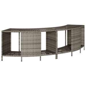 vidaXL Outdoor-Regale f&uuml;r Whirlpool 2 Stk. Grau Poly Rattan