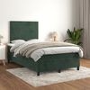 vidaXL Boxspringbett mit Matratze Dunkelgr&uuml;n 120x200 cm Samt