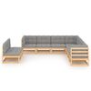 vidaXL 9-tlg. Garten-Lounge-Set mit Kissen Massivholz Kiefer
