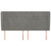 vidaXL Kopfteil mit Ohren Hellgrau 203x23x118/128 cm Samt
