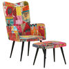 vidaXL Sessel mit Hocker Mehrfarbig Patchwork Canvas