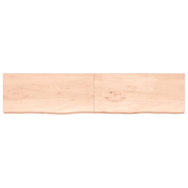 vidaXL Tischplatte 220x50x(2-6) cm Massivholz Eiche Unbehandelt