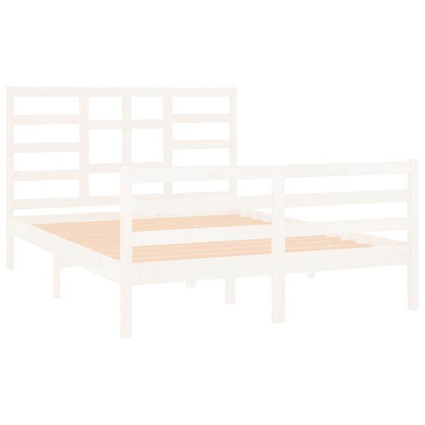 vidaXL Massivholzbett Wei&szlig; 120x190 cm