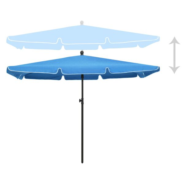 vidaXL Sonnenschirm mit Mast 210x140 cm Azurblau
