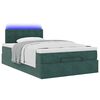 vidaXL Ottomane Bett mit Matratze & LEDs Dunkelgr&uuml;n 120x190 cm Samt