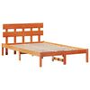 vidaXL Bettgestell mit Kopfteil Braun 120 x 190 cm Massivholz Kiefer