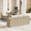 vidaXL Garten-Sofa-Set mit Kissen 6 pcs Beige und Creme Poly-Rattan
