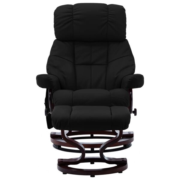 vidaXL Massagesessel Verstellbar Schwarz Kunstleder und Bugholz