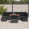 vidaXL Garten-Sofa-Set mit Kissen 8 pcs Schwarz Poly Rattan