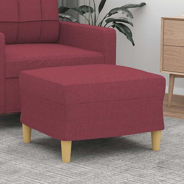 vidaXL Fu&szlig;hocker Weinrot 60x50x41 cm Stoff