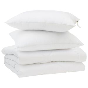 vidaXL Sommerdecke mit Kissen 3 pcs Wei&szlig; Mikrofaser