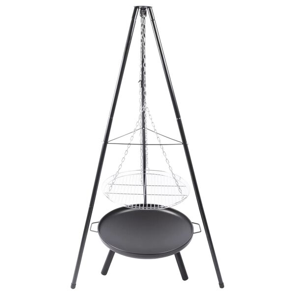 RedFire Schwenkgrill mit Dreibein und Feuerschale 50 cm Schwarz