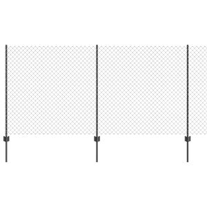 vidaXL Zaun mit Pfosten Grau 1,2 x 10 m Stahl und PVC