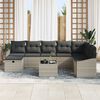 vidaXL Gartensofa-set mit Kissen mit Speicher 9 pcs Poly-Rattan