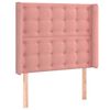 vidaXL LED Kopfteil Rosa 93x16x118/128 cm Samt