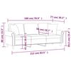 vidaXL 3-Sitzer-Sofa mit Zierkissen Blau 180 cm Samt