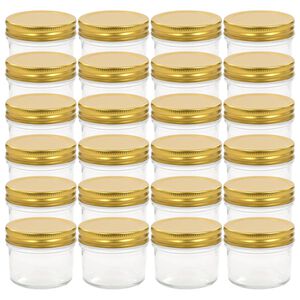 vidaXL Marmeladengläser mit goldenen Deckeln 24 Stk. 110 ml