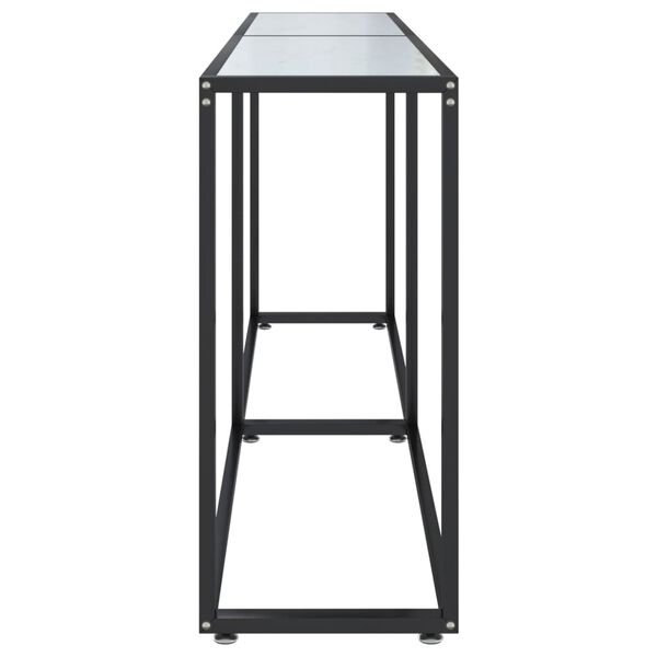vidaXL Konsolentisch Wei&szlig; Marmor-Optik 180x35x75,5 cm Hartglas