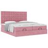 vidaXL Ottoman-Bett mit Matratzen Rosa 200x200 cm Samt