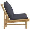 vidaXL Gartenst&uuml;hle 2 Stk. mit Dunkelgrauen Kissen Bambus