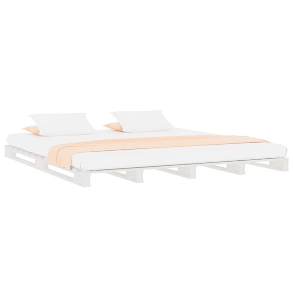 vidaXL Palettenbett Wei&szlig; 180x200 cm Massivholz