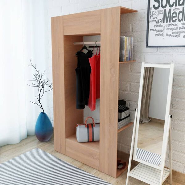 vidaXL Kleiderschrank Spanplatte 106&times;36,5&times;192 cm Beige
