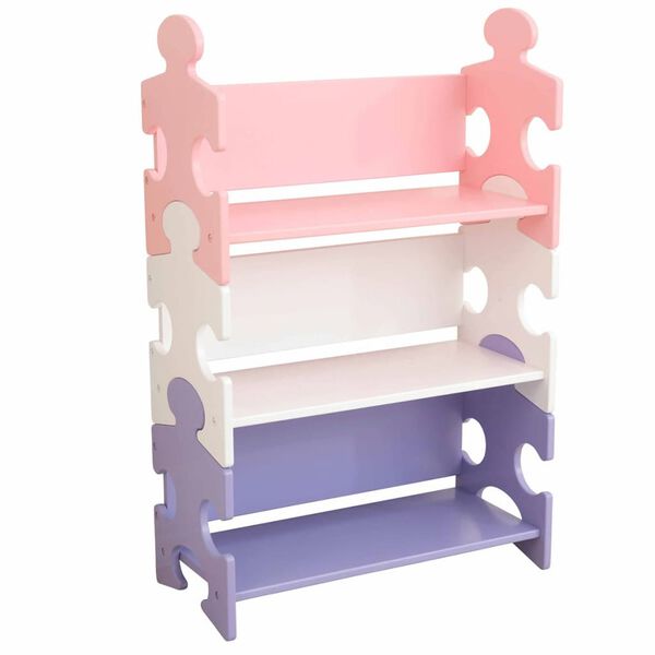 KidKraft B&uuml;cherregal Puzzle-Form Pastellfarben 62,7x29,5x97,2 cm 14415