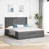 vidaXL Ottoman-Bett mit Matratze & LEDs Dunkelgrau 180x200 cm Stoff