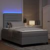 vidaXL Boxspringbett mit Matratze Hellgrau 120 x 200 cm Stoff
