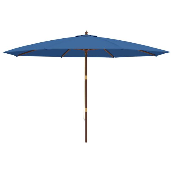 vidaXL Sonnenschirm mit Holzmast Azurblau 400x273 cm