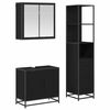 vidaXL Badezimmerm&ouml;bel-Set 3 pcs Schwarz Eichen-Optik Holzwerkstoff