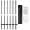 vidaXL Zaun mit Pfosten Grau 1,2 x 25 m Stahl und PVC