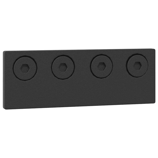 vidaXL Schiebet&uuml;rbeschlag-Set 400 cm Stahl Schwarz