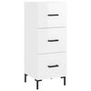 vidaXL Highboard Hochglanz-Wei&szlig; 34,5x34x180 cm Holzwerkstoff