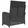 vidaXL Gartenbank Verstellbar mit Kissen Schwarz Poly Rattan