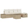 vidaXL Gartensofa-set 6 Stk. Beige Poly-Rattan