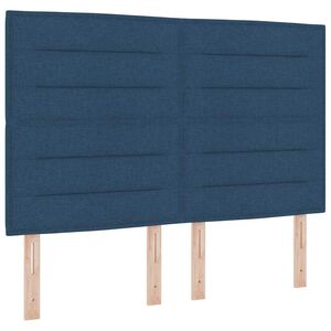 vidaXL LED Boxspringbett mit Matratze Blau 140 x 190 cm Stoff