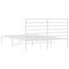 vidaXL Bettgestell mit Kopfteil Metall Wei&szlig; 135x190 cm