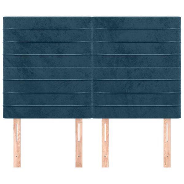vidaXL Kopfteil Dunkelblau 144x5x118/128 cm Samt