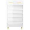 vidaXL Schuhschrank Hochglanz-Wei&szlig; 60x35x105 cm Holzwerkstoff