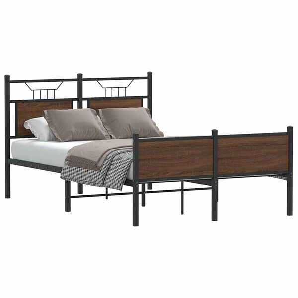 vidaXL Bettgestell ohne Matratze Braun Eiche 120x190 cm Holzwerkstoff