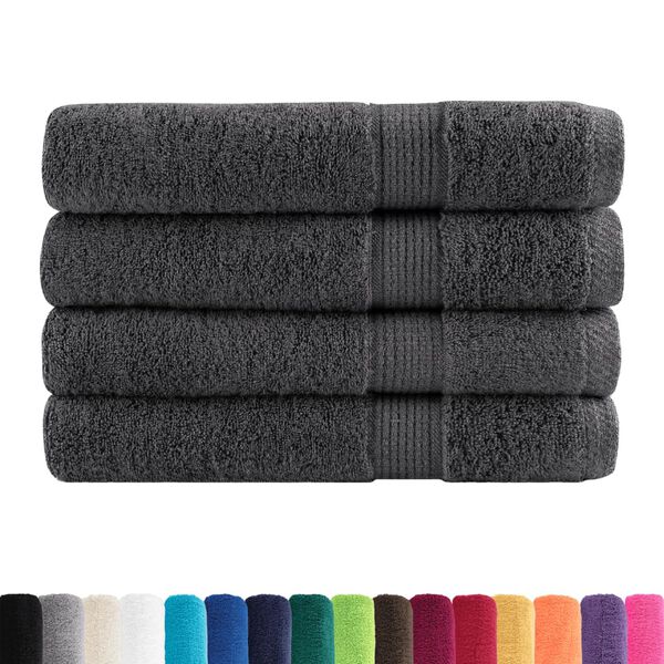 vidaXL Premium Saunat&uuml;cher SOLUND 4 Stk. Anthrazit 80x200 cm 600 g/m&sup2;