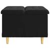 vidaXL Knopf Hocker mit Kissen Schwarz 60 x 60 x 45 cm Samt