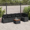 vidaXL Gartensofa-set mit Kissen 7 pcs Schwarz Poly-Rattan