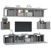 vidaXL 6-tlg. TV-Schrank-Set Grau Sonoma Holzwerkstoff