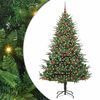 vidaXL K&uuml;nstlicher vorbeleuchteter Weihnachtsbaum mit Kugelset Gr&uuml;n